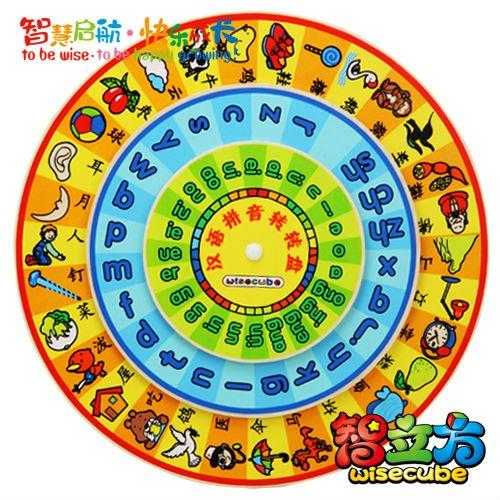Cheap Wooden Chinese Pinyin /Character Turntable Early Childhood Educational