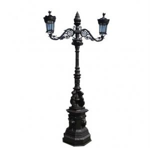 Outdoor Decorative Antique Cast Iron Street Lamp Post Round Two Classical Light Pole