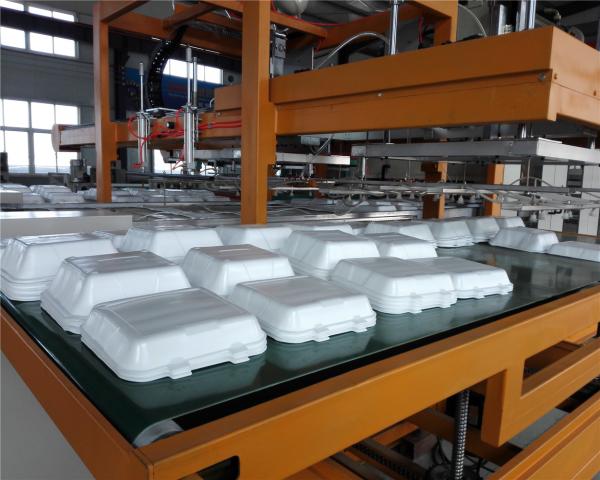 制御される白いプラスチック泡の食品容器機械水冷PLC