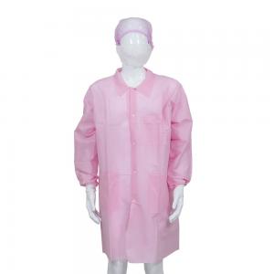 China Adult Size Disposable Non Woven/SMS/Tyvek Lab Coats With Snaps Closure supplier