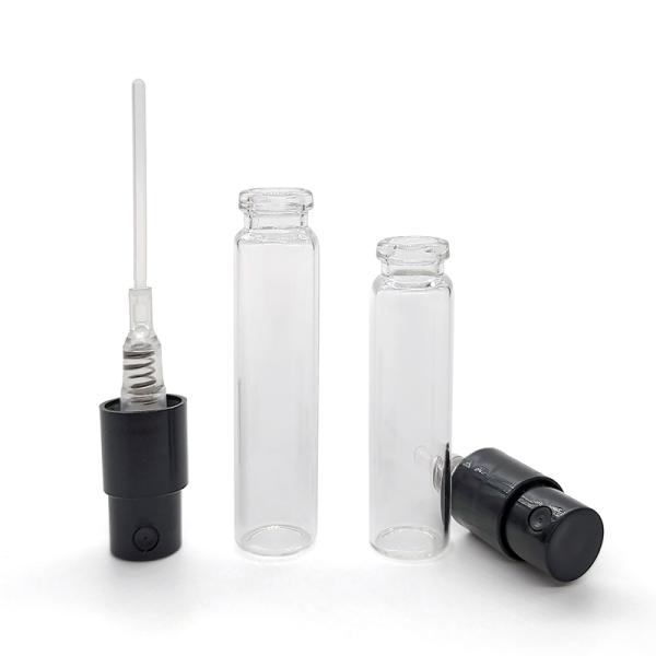 Custom Slim Attar Display 2ml 3ml 5ml 10ml Parfum Sample Atomizer Glass Perfume Bottle With Crimp Pump