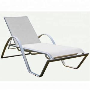 Stackable Folding Beach Lounge Chair Anti Rust White lightweight folding beach lounger