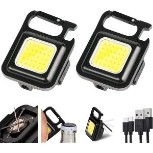 Gift Mini COB Pocket Purse Magnetic Car Flashlights Powerful 500 High Lumens Bright Rechargeable Keychain Work Light