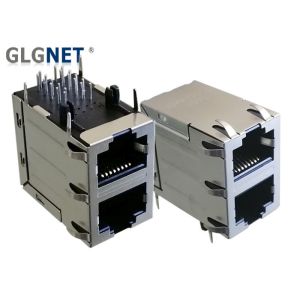 China Conector empilhado do dobro Rj45 do conector 2 x 1 do LAN RJ45 dos cubos dos ethernet supplier