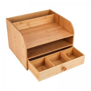 China 13 X 11.4 X 8.7 Inch Bamboo Desk Organizer For Office With Drawer supplier