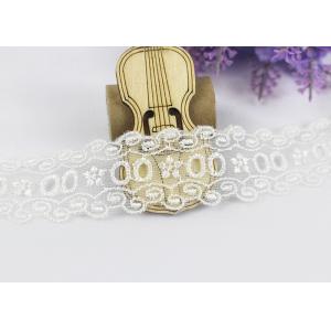 China Floral Embroidery Polyester Eyelet Lace Trim For Women Dresses / Home Textile supplier