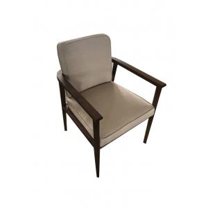 China solid wood frame fabric upholstery arm chair/wooden dining chair/desk chair supplier