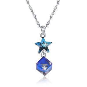 China 5A 3.7g 45cm Cubic Zirconia Star Necklace ODM Sterling Silver Diamond Necklace supplier