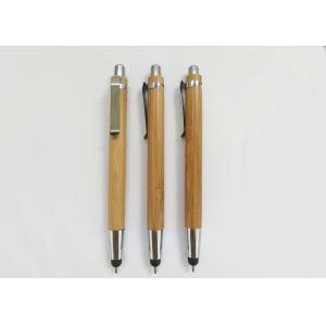 China Recycled Bamboo Touch Pen with metal click and customized logo or silk printing for promotion supplier