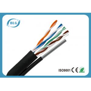 China Outdoor Aerial Ethernet LAN Cable 4 Pairs 24AWG CU UTP Cat5e Black PE Jacket supplier