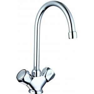 China Simple Design Dual Handle Kitchen Faucet Taps / Modern Kitchen Sink Mixer Taps supplier