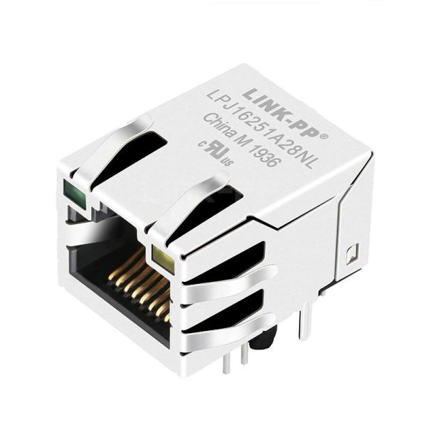 China Tyco C-5-6605752-1 コンパティブル LINK-PP LPJ16251A28NL 10 Base-T タブアップ グリーン/イエロー LED シングルポート Cat5 シールド RJ-45 コネクタ wholesale
