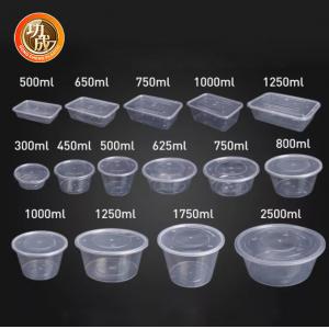 Square Round Food Packaging Containers 450ml 500ml Disposable Food Packaging Tray