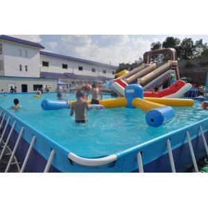 China Rectangle Metal Frame Paddling Pool 0.9mm PVC Tarpaulin For Water Park supplier