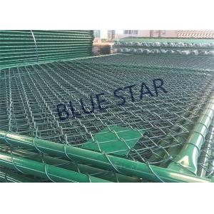 China Green / Balck Wire Mesh Fencing  PVC Coated 0.5 - 6m Width Chain Link Fence supplier