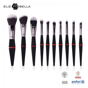 10pcs ODM Brush de maquiagem profissional Set preto para meninas