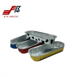 China Rectangular Colored Aluminum Foil Pans 165mm*65mm For Baking Cake supplier