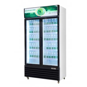 Upright Glass Door Beverage Display Cooler With Wheel R134a Gas