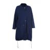 China Plus Size Long Cool Womens Coats With Buttons And Elastic In Hem Navy Color wholesale