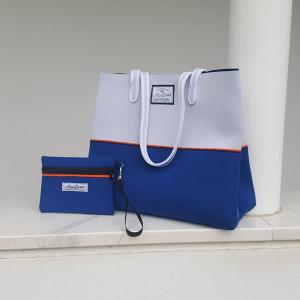 Tote bag ,Greek Island neoprene beach bag, travel pouch and tote bag with purse, summer bag, tote bag,vegan fashion