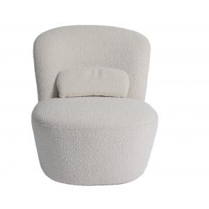 China Single Beige Velvet Armchair Modern Fabric Sofa Chair 75*82*70cm supplier