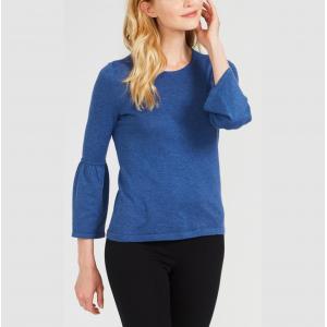 Comfortable Round Neck Pullover Sweater , Multi Gauge Ribbed Knit Sweater