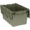 Round Trip Totes, Attached Lid Containers Plastic Storage Tote Box For Distribution And StorageCrates Plastic Round Trip Tote Box Attached Lid Plastic Storage Container for Sale