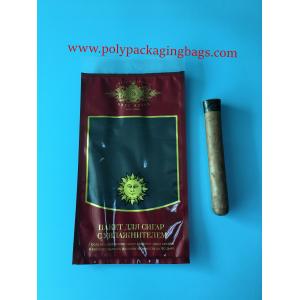 Portable Red Moisturizing Zipper Cigar Bag With Transparent Window