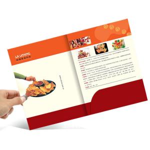 China A4 Size Full Color Brochures Pocket Paper Cardboard File Folder For Office supplier