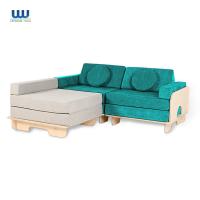 China 3 Piece Kids Sectional Sofa Modular Play Couch High Density Foam on sale
