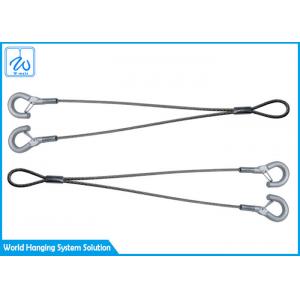 Galvanized Steel Wire Rope Sling 2 - Leg Wiht Hooks For Plant Hanging Basket