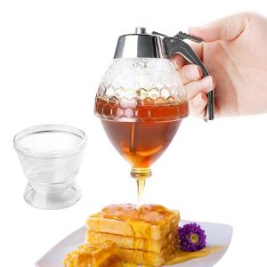 No Drip Plastic Honey Sugar Syrup Dispenser Container With Storage Stand / Stopper
