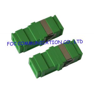 China SC / APC Simplex Short Flange Fiber Optic Adapter Green Plastic Housing supplier