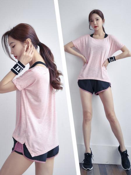 Deodorizing performance Dri Fit Short Sleeve T Shirt Womens Exercise Wear 170g
