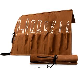 Durable Knife Roll Bag Canvas Carrying Case For Kitchen
