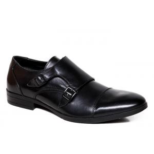 Double Buckled Men'S Dress Shoes Italian Leather Monk Strap Shoes
