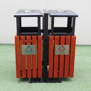 China PS Wood 120L 240L 2 In 1 Waste Recycle Bin supplier