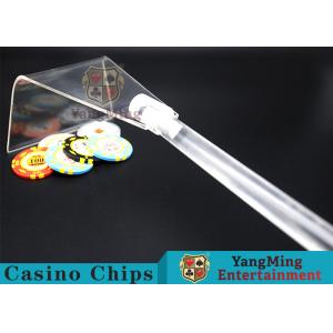 China New Custom Design Style Transparent Playing Cards Clay Round Chip Rake For Casino Poker Table Accessories supplier