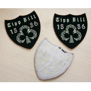 China Brown RPET Personalised Embroidered Badges Logo Shape Personized supplier