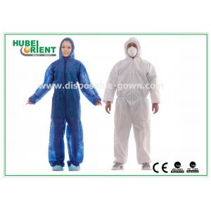 Approved ISO/CE Hooded Disposable Protective Coverall With Elastic Wrist / Ankle / Waist