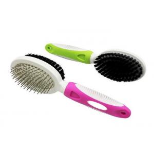China Double Sided Needle Pet Grooming Comb Multicolor Stainless Steel TPR 16.4 * 5.2 * 4.5CM supplier