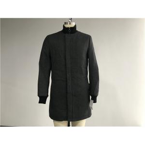 China Menswear Charcoal Metlon Coat With Funnel Rib Collar XS-XXXL Size TW79364 supplier