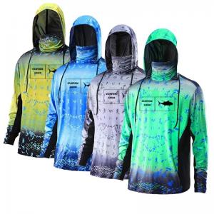 China Unisex Practical Hooded Fishing Jersey , Polyester Tournament Fishing Apparel supplier