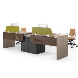 2 Staff Wooden Workstation Desk With Melamine Faced Particle Board