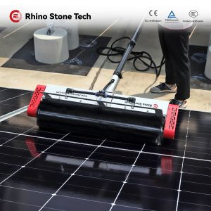 Cepillo de lavado de paneles solares autopropulsado, ligero, para limpiar paneles solares con varilla telescópica de 5,4 m y 7,5 m