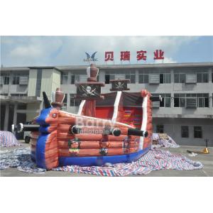 China Attractive Commercial Inflatable Combo Pirate Ship , Bouncy Castle Slide With Obstacle Course supplier