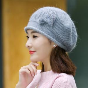 China 2018 Winter Trendy ladies woollen knitted hats with MOQ only need 3 pcs,elegant design hats supplier