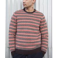 China 100 % Lambswool Jacquard Knit Sweater Fair Isle Floating For Male Striped on sale