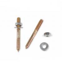 China High Durability Brass Plated Wood Screws M6 Double Head Thread Dowel Screw on sale