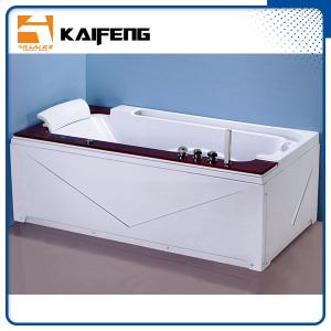 China Luxury Single Jacuzzi Tub Air Jet Bathtub With Oak Wood Bead Computer Controller supplier